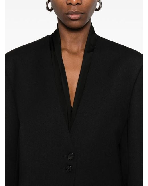 Frankie Shop Black Collarless Blazer