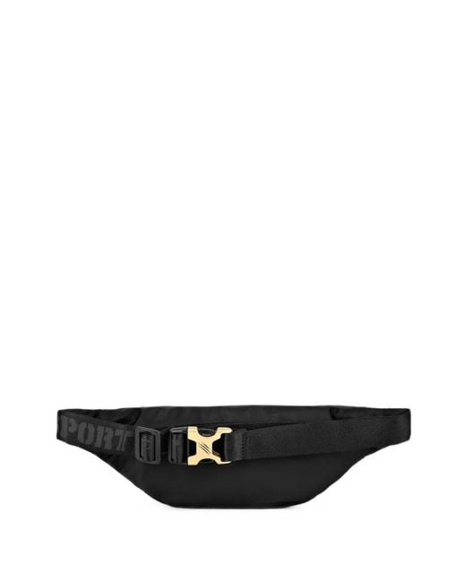 Philipp Plein Black Logo-Lettering Buckle-Fastening Belt Bag