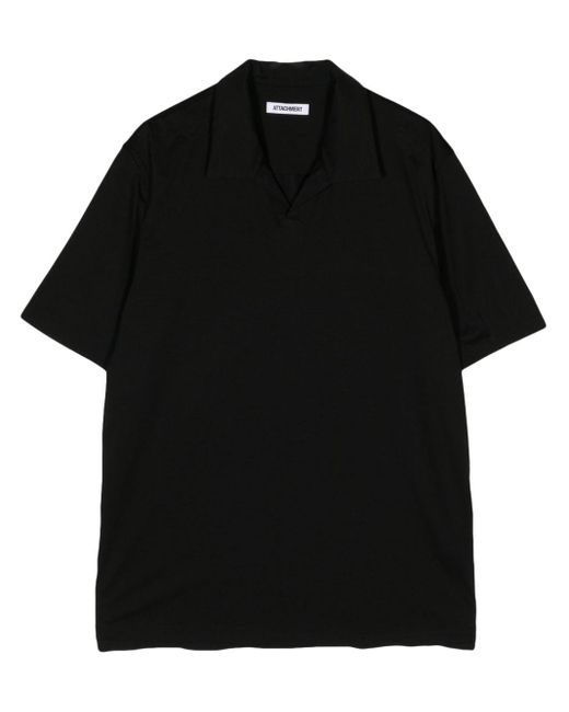 Attachment Black Short-sleeve Polo Shirt for men