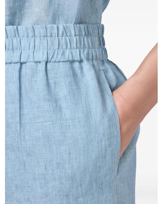 Tod's Blue Elasticated Wide-Leg Trousers