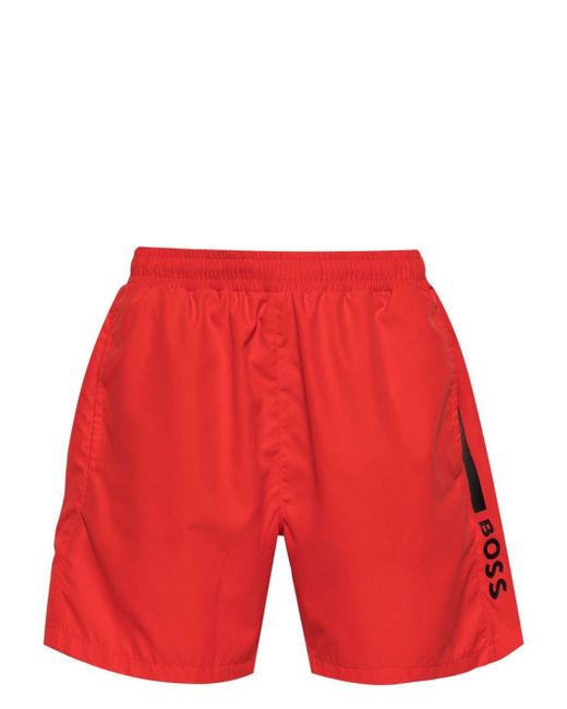 Boss Red Logo-print Swim Shorts for men