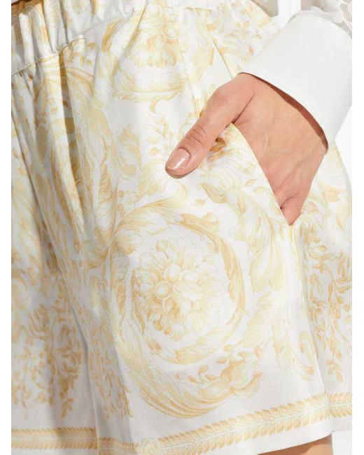 Pantalones Cortos De Seda Versace de color Natural