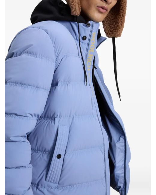 Woolrich Stretch Donsjack Met Capuchon in het Blue voor heren