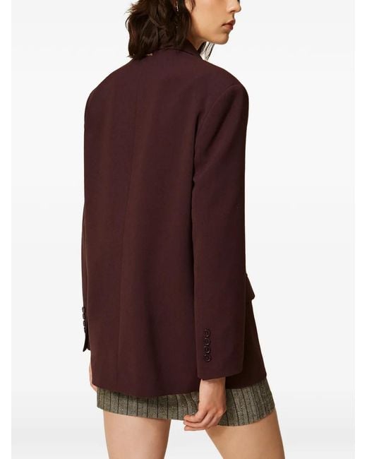 Twinset Purple Double-Breasted Blazer