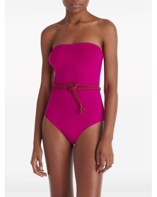 Eres Pink Majorette Tie-waist Bustier Swimsuit