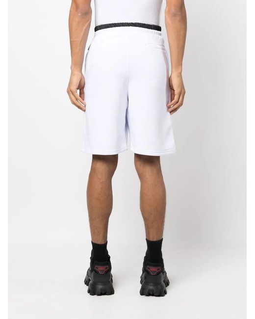 Philipp Plein White Logo-Plaque Track Shorts for men