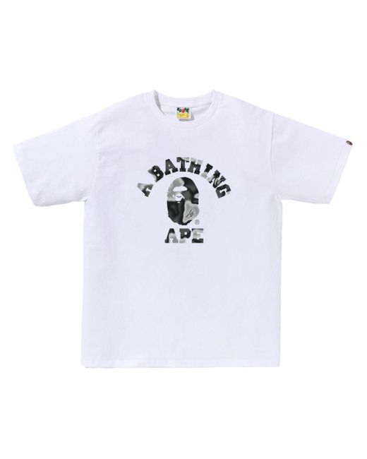 T-shirt en coton à logo imprimé A Bathing Ape pour homme en coloris White