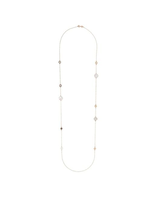 Tory Burch White Forget Me Not Long Necklace