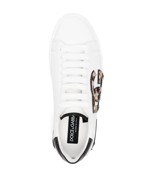 Baskets À Patch Logo Dolce & Gabbana en coloris White