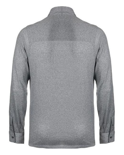 Fedeli Gray Jersey Wool Shirt for men
