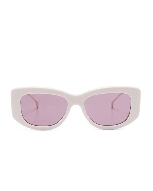 Gucci Pink Double G Butterfly-Frame Sunglasses
