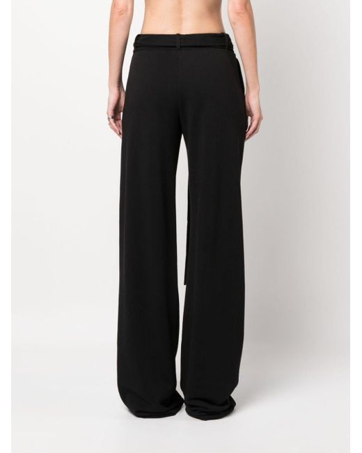 Pantalones rectos con cintura lazada Blumarine de color Black