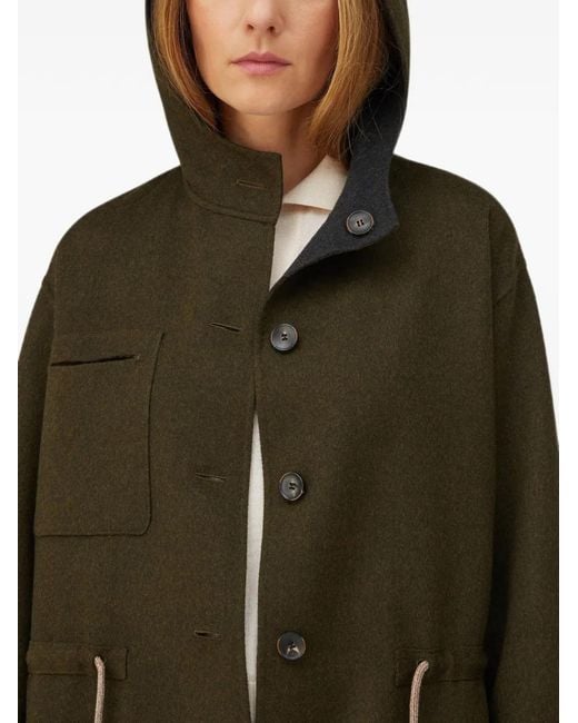 RETORI Green Rope-Detail Reversible Wool Parka