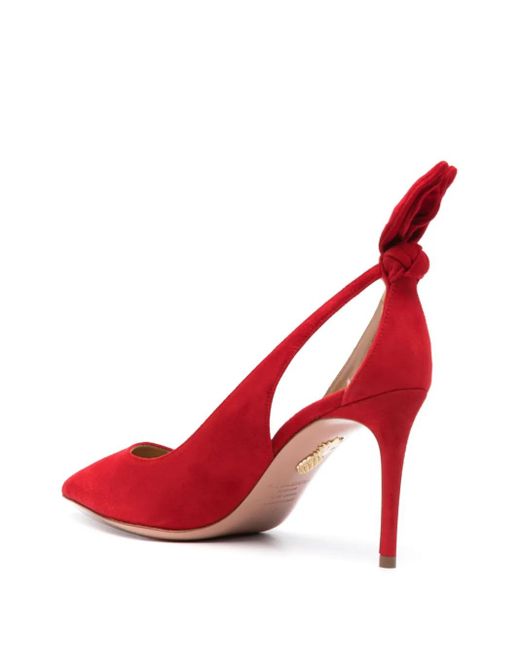 Zapatos Bow Tie Con Tacón De 85 Mm Aquazzura de color Red