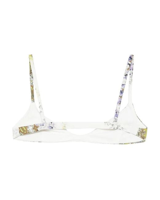 Christopher Esber White Absence Printed Bikini Top