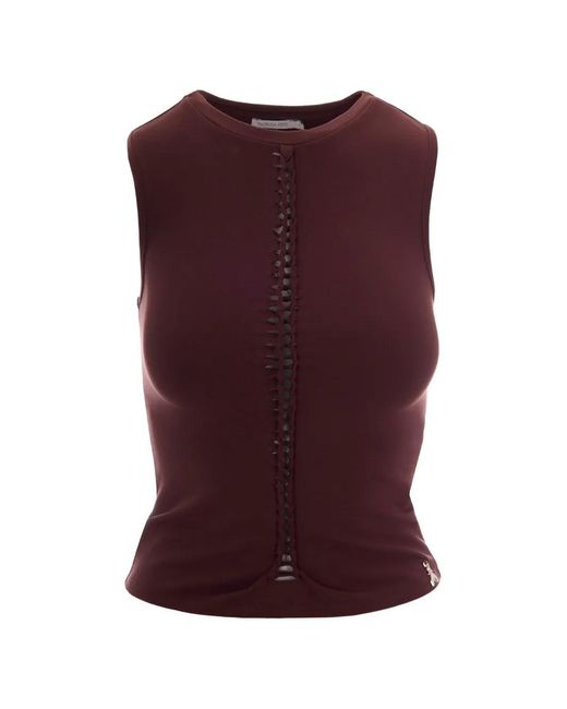 Patrizia Pepe Purple Braided-Detail Sleeveless Top