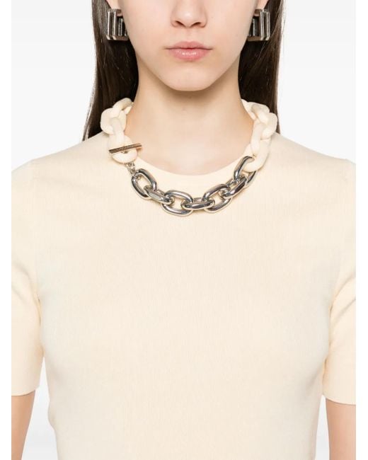 Rabanne Natural Chain Link-Detail Top