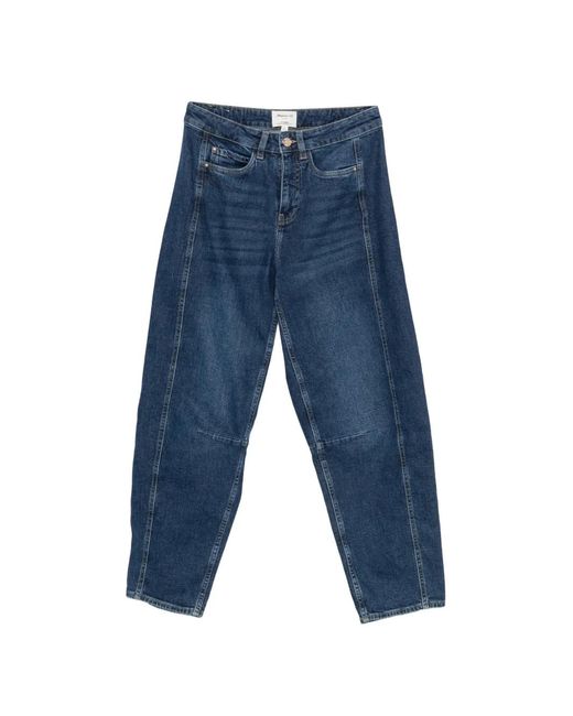 MAISON 123 Blue Robinson Panelled Straight-Leg Jeans