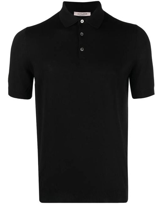 Fileria Black Piqué Cotton Polo Shirt for men