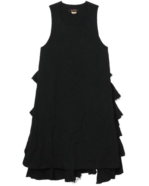 COMME DES GARÇON BLACK Black Ruffled-panel Midi Dress