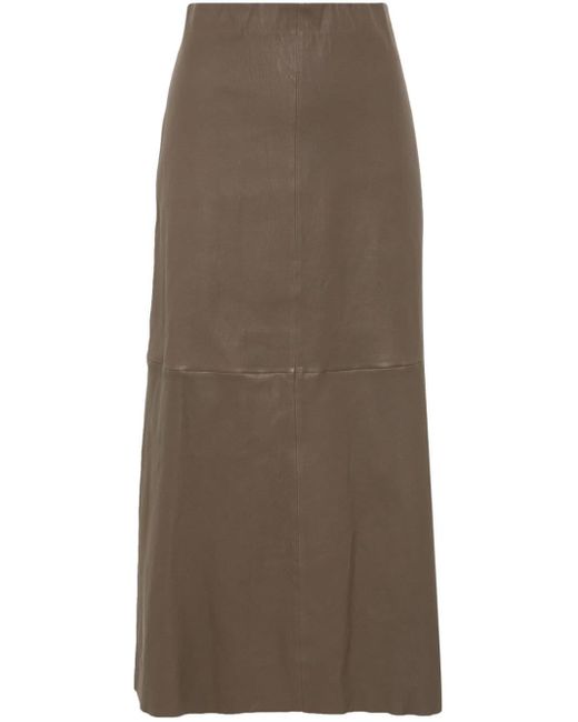 By Malene Birger Brown Simoas Leather Maxi Skirt