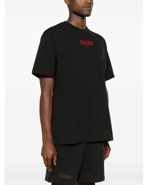 PUMA X PLEASURES T-Shirt mit Logo-Stickerei in Black für Herren