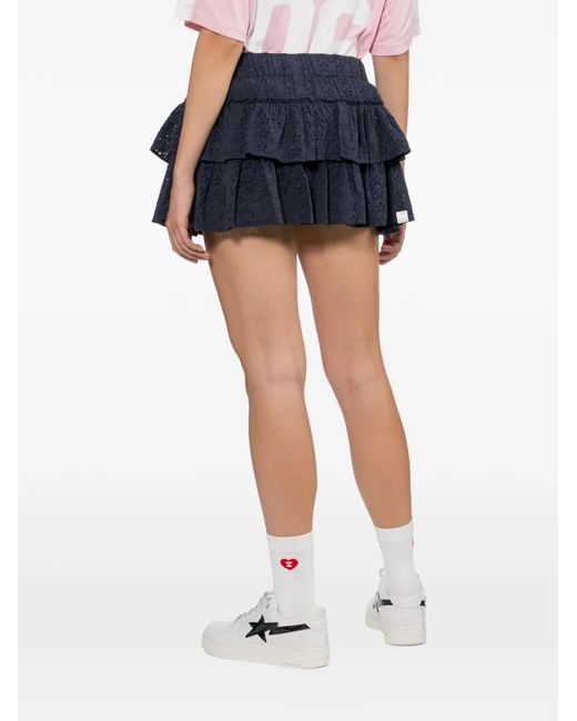 AAPE BY A BATHING AP Blue Broderie-Anglaise Ruffled Skort