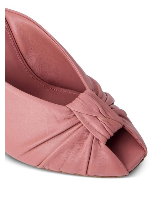 Chloé Pink Knotted Pointed-Toe Mules
