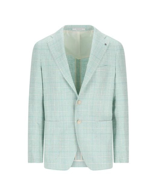 Tagliatore Green Checked Blazer for men