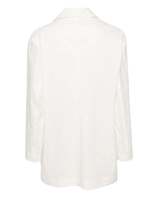 Issey Miyake White Double-Breasted Jacket