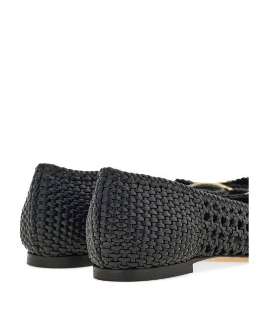Ferragamo Black New Vara Ballerina Shoes