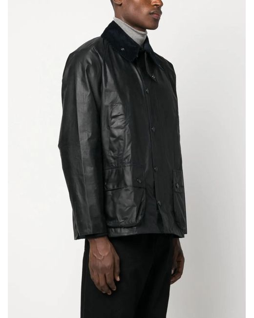 Barbour Black Waxed Cotton Bedale Jacket for men