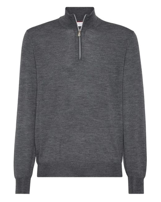 Brunello Cucinelli Cardigan Mit Reißverschluss in Gray für Herren