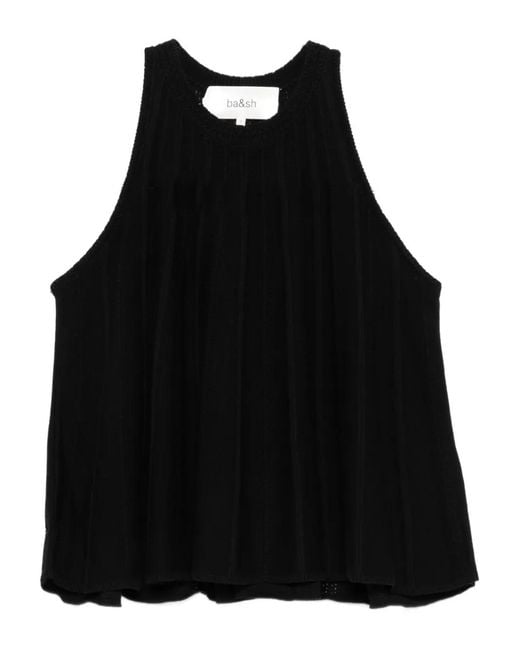 Ba&sh Serres Geribbelde Tanktop in het Black