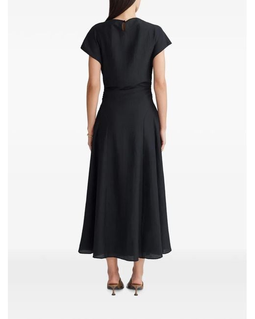 Anna Quan Black Skyla Gathered Midi Dress