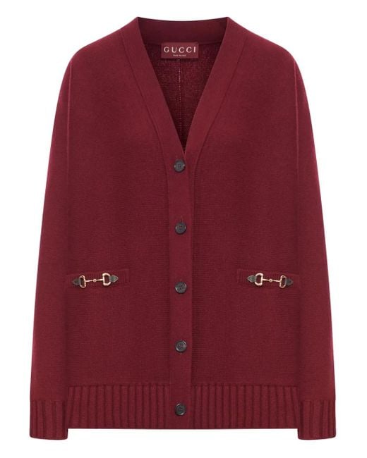 Gucci Red Gerippter Cardigan