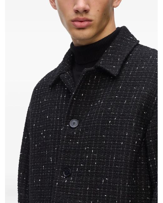 Karl Lagerfeld Hemd Aus Tweed in Black für Herren