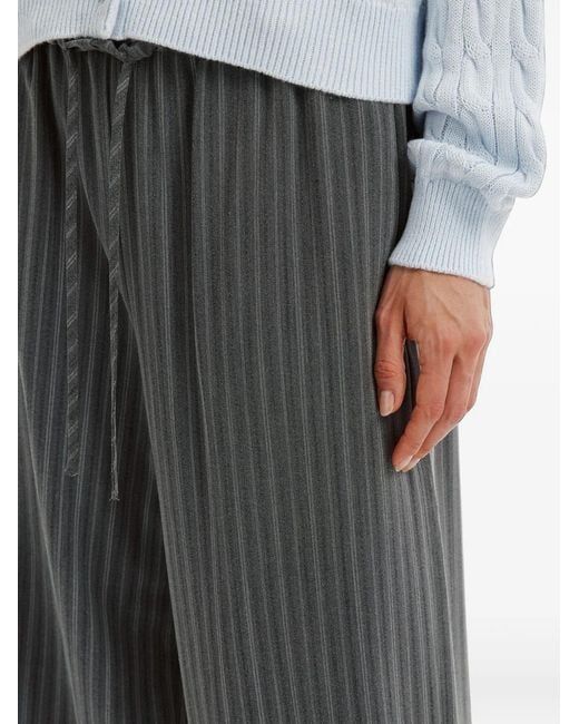 B+ AB Gray Pinstripe Wide-Leg Trousers
