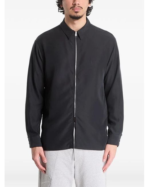 Post Archive Faction PAF Black Zip-Up Long-Sleeve Shirt for men