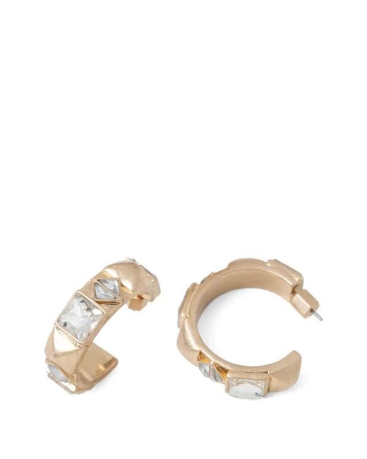 AllSaints Metallic Crystal-Embellished Hoop Earrings