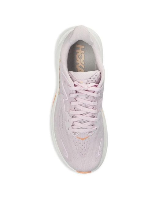 Hoka One One White Clifton 10 Performance Sneakers