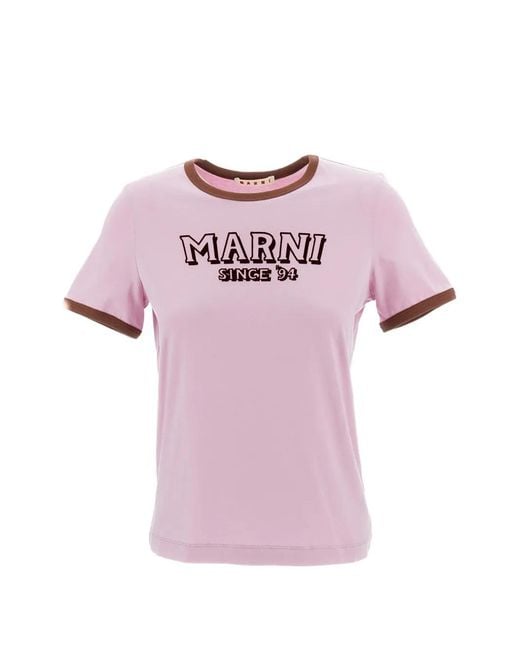 Marni Pink Cotton Knit T-Shirt