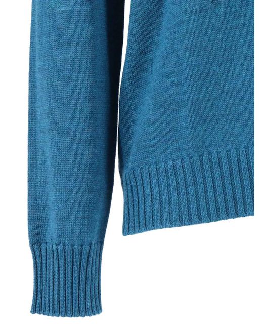 Ballantyne Blue Ribbed Crew-Neck Sweater for men