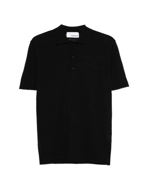 Costumein Black Short-Sleeve Polo Shirt for men