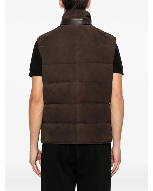 Tom Ford Brown Padded-Design Gilet for men