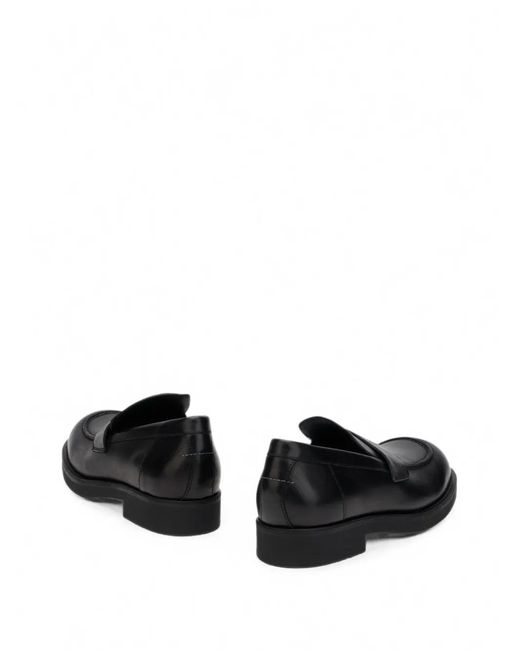MM6 by Maison Margiela Black Logo-Embossed Loafers for men