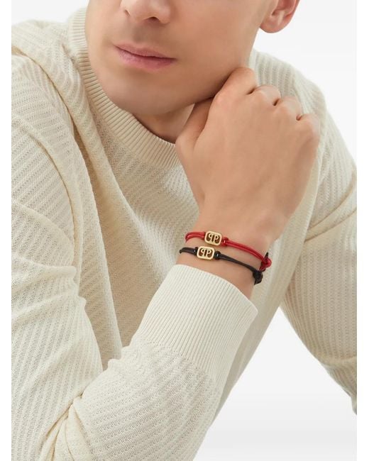 Philipp Plein Red Logo-Plaque Bracelet