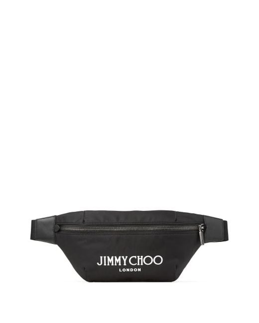 Jimmy Choo Gray Finsley Logo-Print Belt Bag for men