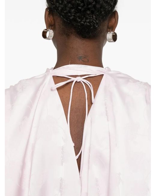 Vestido Corto Ls Con Lazo ROTATE BIRGER CHRISTENSEN de color Pink