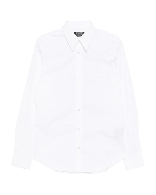 Calvin Klein White Slogan-Embroidered Shirt for men